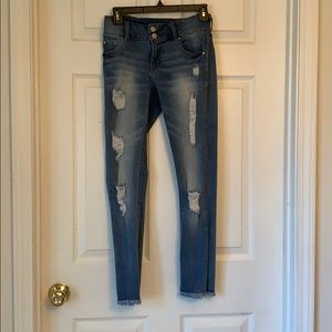 light wash jeans with holes